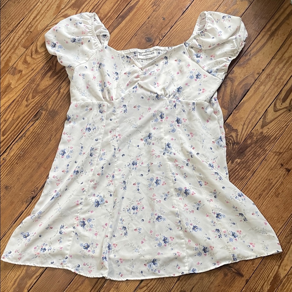 No Boundaries Cream Floral Mini Dress